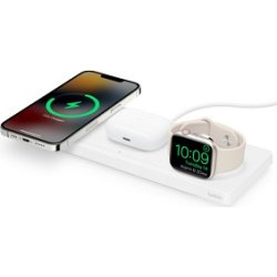 Belkin Cargador inalambrico 3 en 1 con MagSafe, Carga simult | WIZ016VFWH | Hay 3 unidades en almacén | Entrega a domicilio en Canarias en 24/48 horas laborables