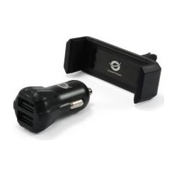 Conceptronic Cargador USB 5V para Coche 12V a 24V con 2 salidas USB 2A con soporte para smartphone Conceptronic Cargador USB 5V para Coche 12V a 24V con 2 sali | CUSBCAR2AKIT | Hay 31 unidades en almacén | Entrega a domicilio en Canarias en 24/48 horas laborables
