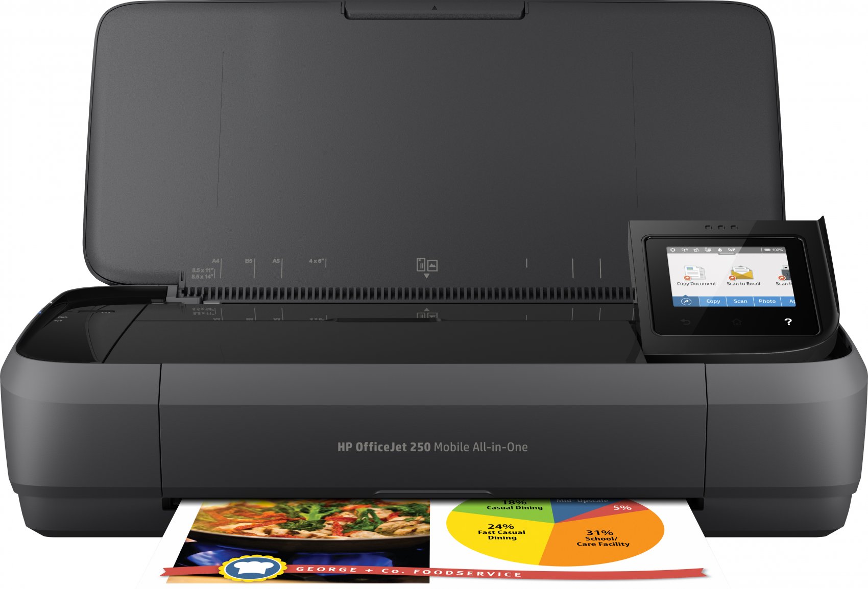 Hp Impresora Multifuncion Tinta OfficeJet 250 portatil A4 4800x1200ppp USB  2.0 Wifi Impresion monocromo 1