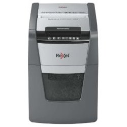 Rexel destructora optimum autofeed 100x capacidad de 100 hojas automatica y 8 hojas manual tipo corte en particulas 4x28mm nivel de seguridad p-4 ciclo de trabajo de 20 minutos continuo con enfriamiento del ventilador destruye grapas tarjetas de credito y clips peso 12kg negro Rexel destructora optimum autofeed 100x capacidad de 100 hoj | 2020100XEU