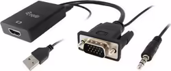 Adaptador EQUIP VGA-M a HDMI-H jack3.5`` (EQ119038) | Hay 10 unidades en almacén | Entrega a domicilio en Canarias en 24/48 horas laborables