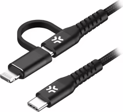 Cable CELLY Usb-C a Lightning/Usb-C 100w (USBC2IN1BK) | Hay 4 unidades en almacén | Entrega a domicilio en Canarias en 24/48 horas laborables