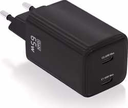 Cargador Aisens 2xusb-c 65w Negro (ASCH-65W2P040-BK) | 15,95 euros