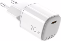 Cargador Pared CELLY 20W Usb-C Blanco (UPTC1USBC20WWH) | Hay 10 unidades en almacén | Entrega a domicilio en Canarias en 24/48 horas laborables