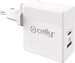 Cargador Pared Celly 30w 1xusb-c 1xusb-a (TCUSBC30WWH) | 8021735744856 | 11,00 euros