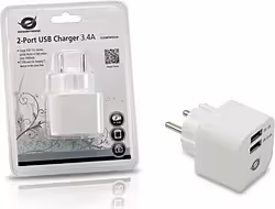 Cargador Pared Conceptronic 2xusb Blanco (CUSBPWR34A) | 4015867190524 | 12,00 euros