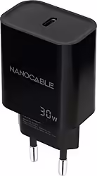 Cargador Pared Nanocable 1xusb-c 30w Negro (10.10.2010)