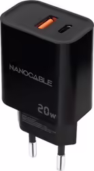 Cargador De Pared Nanocable Usb-a C Negro (10.10.2008)