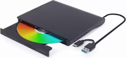 Lector DVD GEMBIRD DVD±RW USB-C 3.0 Negro (DVD-USB-03) | Hay 10 unidades en almacén | Entrega a domicilio en Canarias en 24/48 horas laborables