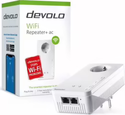 Repetidor Devolo WiFi Ethernet GbE Negro (8705) | Hay 10 unidades en almacén | Entrega a domicilio en Canarias en 24/48 horas laborables