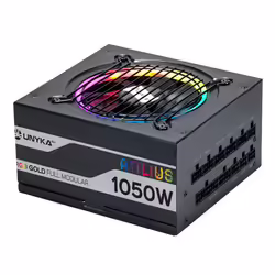 Fuente UNYKA Atilius ATX 1050W RGB 80+ Gold (UK521207) | Hay 3 unidades en almacén | Entrega a domicilio en Canarias en 24/48 horas laborables