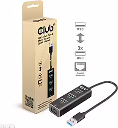 Hub Club 3d Usb-a A 3xusb-a 3.0 Rj45 Negro (CSV-1430A) | 8719214472801 | 24,00 euros