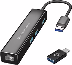 Hub Conceptronic Usb-a A 3usb-a 1xrj45 Negro (DONN07BA) | 4015867225868 | 27,00 euros