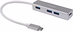 Hub EQUIP USB-C 3.0 a 4xUSB-A 3.0 Plata (EQ128958) | Hay 7 unidades en almacén