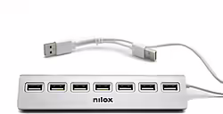 Hub Nilox Usb 2.0 A 7xusb 2.0 Aluminio Gris (NXHU7ALU2) | 8436556148460 | 6,80 euros