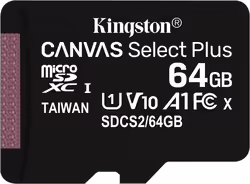 Kingston Micro SDXC 64Gb + Adaptador SD (SDCS2/64GB) | Hay 1 unidades en almacén