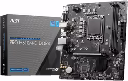 MSI PRO H610M-E DDR4:(1700) 2DDR4 HDMI VGA mATX | 911-7D48-007 | Hay 10 unidades en almacén | Entrega a domicilio en Canarias en 24/48 horas laborables