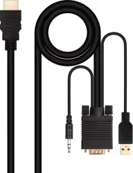 Nanocable Hdmi M A Vga Jack Usb-a M Negro (10.15.4350) | 8433281013834 | 10,00 euros