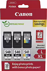 Tinta Canon 2pg540l Cl541xl + 50 Hojas Photo (5224B015) | CAN-MULTIPACK 5224B015
