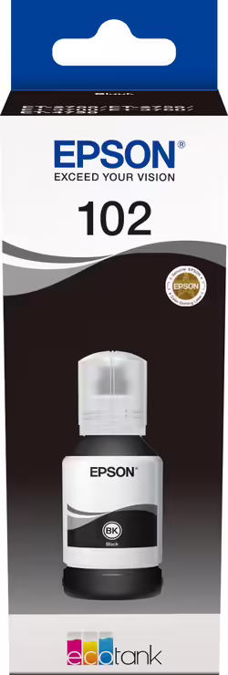 Tinta Epson Ecotank 102 Negro 127ml (C13T03R140) | Hay 10 unidades en almacén | Entrega a domicilio en Canarias en 24/48 horas laborables