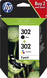 Tinta Hp 302 Pack Tricolor Negro 4ml 3.5ml (X4D37AE) | 0190780475898 | 43,00 euros