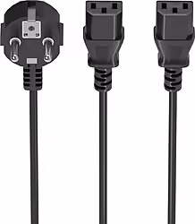 Aisens Cable Alimentacion Cpu, Cee7 M-2xc13 H, Negro, 1.8m | A132-0864 | 8435739901472