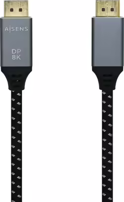 Aisens Cable Displayport V1.4 8k 60hz Macho A Macho Gris Negro 3m | A149-0438 | 8436574704747