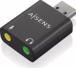 Aisens Conversor Usb-a A Audio 48khz, Usb-a M-2xjack 3.5 H, Negro | A106-0768 | 8436574709797