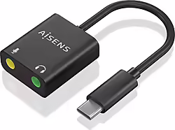Aisens Conversor Usb-c A Audio 48khz, Usb-c M-2xjack 3.5 H, Negro | A109-0767 | 8436574709865