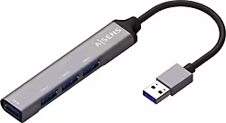 Aisens Hub Usb 3.0 Aluminio, Tipo A M - 4x Tipo A H, Gris, 10cm | A106-0540 | 8436574706314