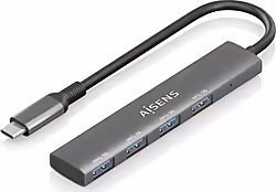Aisens Hub Usb 3.1 Usb-c, Usb-c M-4x Tipo A H, Gris, 15cm | A109-0943 | 8435739903100