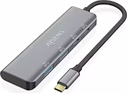 Aisens Hub Usb 3.2 Gen1 5g Usb-c, Usb-c M-2xusb-c H-2xusb-a H, Gr | A109-0763 | 8436574709834