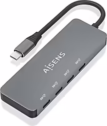 Aisens Hub Usb 3.2 Gen2 10g Usb-c, Usb-c M-4xusb-c H, Gris, 15cm | A109-0695 | 8436574708158