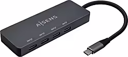 Aisens Hub Usb3.2 Gen1 5g Usb-c, Usb-c M-4xusb-c H, Gris, 15cm | A109-0745 | 8436574709193