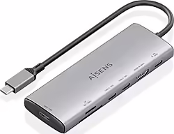 Aisens Usb-c Dock 7 En 1, Usb-c A 1xhdmi, 1xusb-a 10g, 2xusb-c 10 | ASUC-7P031-GR | 8435739903599