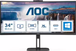 Aoc V5 Cu34v5cw 86,4 Cm (34``) 3440 x 1440 Pixeles Wide Quad HD L | CU34V5CW/BK | 4038986110273