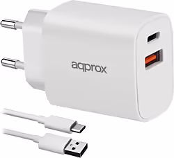 Approx Appusbwall20w Cargador 20w Qc 1 X Usb A + 1 Usb C + Cable | 8435099534211 | 5,99 euros