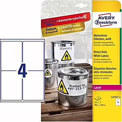 Avery L4774-8 Etiqueta De Impresora Blanco Etiqueta Para Impresor | 4004182076026 | 21,49 euros