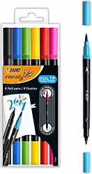 Bic Intensity Dual Tip Rotulador Negro, Azul, Verde, Púrpu | 989694 | 3086123589551