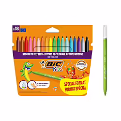 Bic Kids Couleur Pack de 18 Rotuladores - Punta Mediana - Lavable - Colores Surtidos Bic Kids Couleur Pack de 18 Rotuladores - Punta Mediana - La | 9375092 | 3086123329249 | Hay 9 unidades en almacén