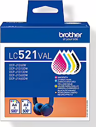 Brother Lc521val Cartucho De Tinta 4 Pieza(s) Original Negro, Cia | 4977766842150 | 54,99 euros