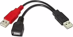 Cable Usb 2.0 + Alimentacion Aisens Usb A Hembra + Tipo A Macho   | A101-0030 | 8436574700299