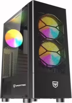 Caja Torre Nfortec Caelum Black Rgb Cristal Templado Usb 3.0 | NF-CS-CAELUM-BLACK | 8435443720680