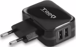 Cargador Tooq 2 Puertos Usb A 3.4a Negro Tqwc-1s02 | 8433281007284
