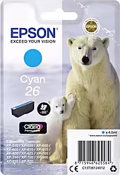 Cartucho Epson 26 Cian C13t26124012 | 8715946625584 | 12,99 euros