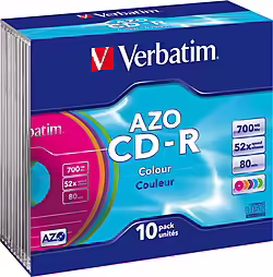 Cd-r Verbatim 10 Unidades 700mb 52x Colores 43308 | 0239424330886 | 89,99 euros