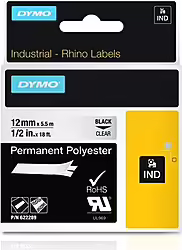 Cinta Dymo Poliester Permanente Ind Negro Sobre Transparente Mult | 622289 | 0071701222893