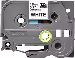 Cinta Laminada Brother Texto Negro Sobre Fondo Blanco Ancho 18mm  | TZE241 | 4977766685306