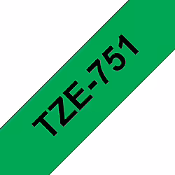 Cinta Laminada Brother Tze Negro Sobre Verde Gris 24mm Tze751 | 4977766692434 | 19,99 euros