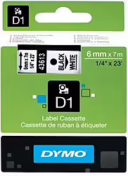 Cinta Rotuladora Autoadhesiva Dymo D1 6mm X 7 Metros De Longitud  | S0720780 | 5411313436137